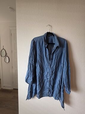 Zac & Rachel Blue Women's Casual Button-Down Shirt